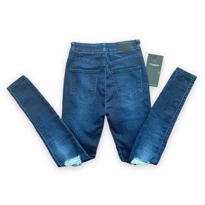 NWT Fit Jeans Indigo High Waisted Ripped Jeans Size Small